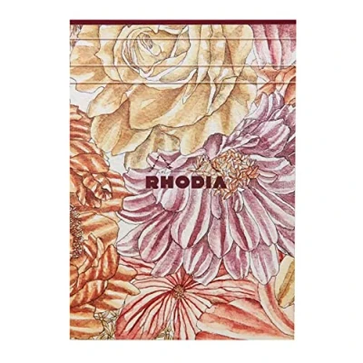Abbildung von Rhodia 120031C ORANGE Botanique Schreibblock geleimt, DIN A5 liniert, 70 Blatt, elfenbeinfarbiges Papier 90g, Blumenmotiven, 1 Stück