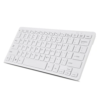 Abbildung von Tastatur verkabelt Dünn tragbar 78 Tasten USB Multimedia , breite Kompatibilität Geeignet für PC, Computer, Apple Laptop, Windows(Weiß)