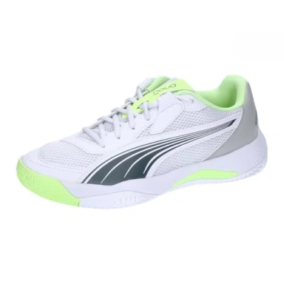 Abbildung von Puma NOVA Court Unisex Laufschuh Neutral, Größe: 44.5, White/luminous blue/fizzy apple/shadow gray Schuhe