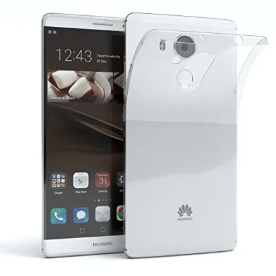 Abbildung von EAZY CASE Hülle kompatibel mit Huawei Mate 8 Schutzhülle Silikon, Ultra dünn, Slimcover, Handyhülle, Silikonhülle, Backcover, Durchsichtig, Klar Transparent