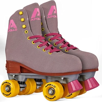 Abbildung von Apollo Disco Roller, Classic Roller Rollschuhe für Kinder und Erwachsene größenverstellbare Quad Skates, 3 Größen, verstellbar von 31 bis 42 Damen in schicken Designs
