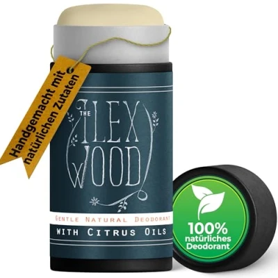 Abbildung von The Ilex Wood Sanftes natürliches Deodorant mit Zitrusölen 70 ml. Natürlicher Deodorantstift, frei von Plastik, Natriumbikarbonat