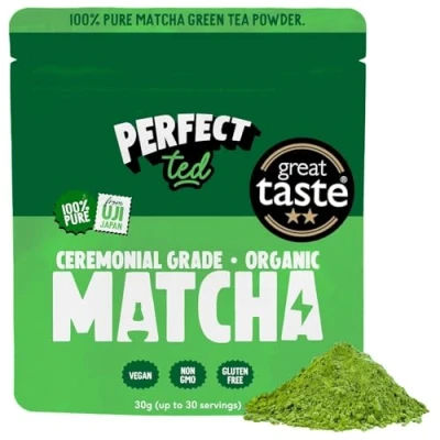Abbildung von Perfect Ted Pulver Bio 30g Zeremonielle Qualität Japanischer Herkunft Tee Matcha Fuel (30 Portionen) (30g, Zeremonieller Pulver)