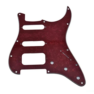 Abbildung von KAISH Northwest Guitars Pickguard für Stratocaster, 11 Löcher, 3 Schrauben, runde Ecken, Humbucking, Tonabnehmer, passend American Fender Strat, Red Pearl