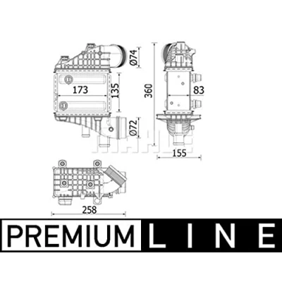 Abbildung von MAHLE ORIGINAL CI 552 000P Ladeluftkühler
