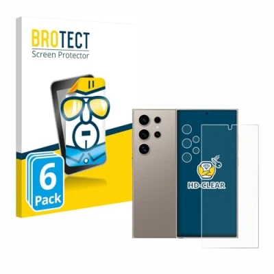 Abbildung von BROTECT (6 Stück Schutzfolie für Samsung Galaxy S24 Ultra (case friendly) (Display+Kamera) Displayschutz Folie Klar