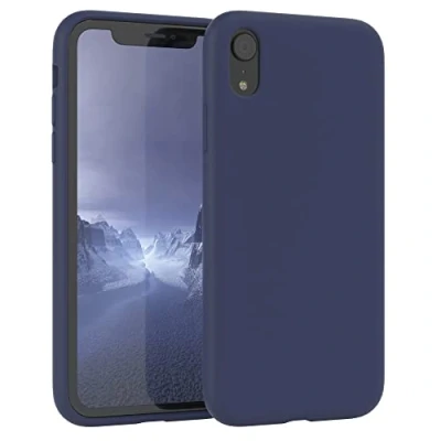 Abbildung von EAZY Case Silikon Hülle für iPhone XR Blau weich stoßfeste Schutzhülle mit Kameraschutz Handyhülle Silikonhülle Dünn Premium Schutz TPU Cover Phone in Dunkelblau