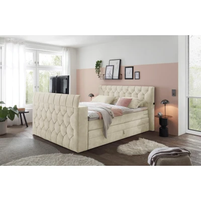 Abbildung von ED EXCITING DESIGN Boxspringbett &quot;Springdale&quot;, mit Bettkasten, motorisierter TV Halterung, Duo Matratze (H3/H4)
