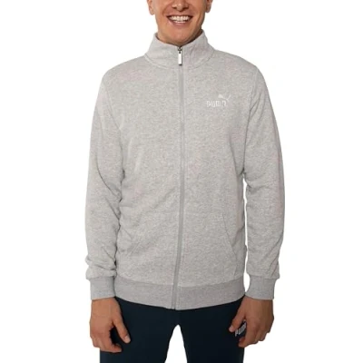 Abbildung von PUMA Sweatjacke Herren ohne Kapuze, Sportjacke, Trainingsjacke, Statement Deluxe Edition, Hellgrau, Größe M