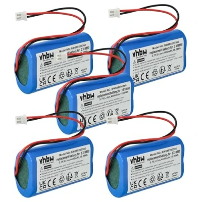 Abbildung von vhbw 5X Akku kompatibel mit Zafferano Poldina, Olivia Pro, Poldina Pro Tischlampe, Nachttischlampe (4400 mAh, 3,7 V, Li Ion)
