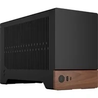 Abbildung von Fractal Design Terra Graphite Wood Walnut Front Panel Small Form Factor mITX Gaming case PCIe 4.0 Riser Cable USB Type C Anodized Aluminum Panels