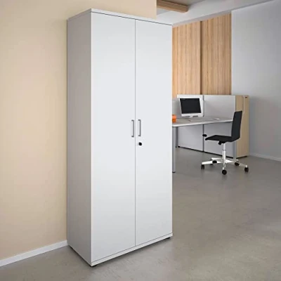 Abbildung von Weber Büro Profi Aktenschrank abschließbar 5 OH Perlgrau Büroschrank Flügeltürenschrank