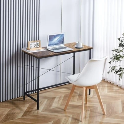 Abbildung von Mevsim Store Schreibtisch Computertisch 100x45x75 cm PC Schreibtisch, Bürotisch Holz Büro,für Wohnzimmer, Brauner Holzschreibtisch