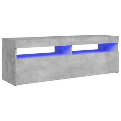 Abbildung von vidaXL TV Schrank mit LED Leuchten Lowboard Fernsehschrank Fernsehtisch Sideboard HiFi Möbel Tisch Board Betongrau 120x35x40cm