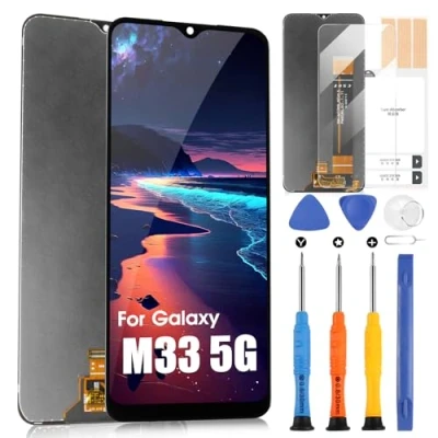 Abbildung von ARSSLY LCD Display für Samsung Galaxy M33 5G TFT SM M336B M336BU Touchscreen Digitazer Full Assembly Ersatz Bildschirm mit Reparatur Kit (Schwarz)