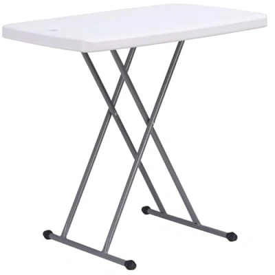 Abbildung von LANTUS Klapptisch Campingtisch klein Esstisch Gartentisch faltbar und höhenvertstellbar Tischrahmen aus Aluminium Keine Montage leicht Transport 76 * 50 74 cm (weiß)