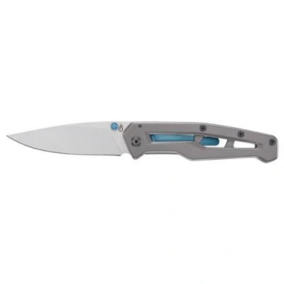 Abbildung von Gerber Taschenklappmesser mit glatter Klinge und Taschenclip, Paralite, Klingenlänge: 7,9 cm, Silber/Blau, 1069417