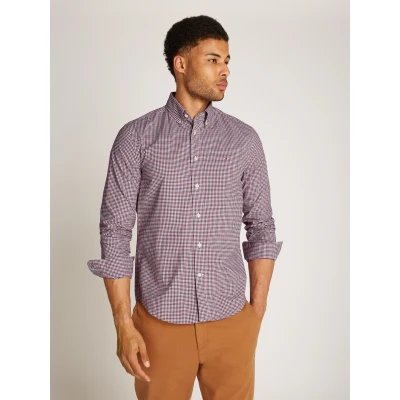 Abbildung von Tommy Hilfiger FLEX Gingham Shirt Hemd, Herren, Größe: XL, Regatta red