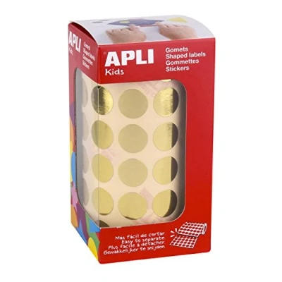 Abbildung von Apli Kids 11629 Aufkleber, rund, 15 mm, goldfarben, 2832 Stück