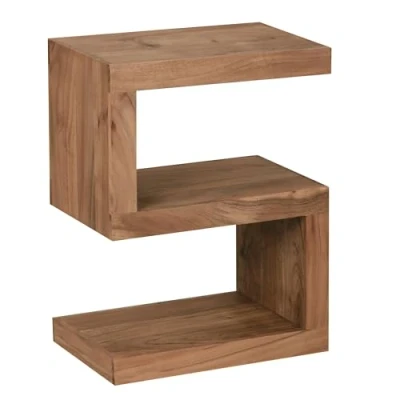Abbildung von FINEBUY Beistelltisch SuVa2378_1 (MUMBAI Sheesham Massivholz 60 cm hoch S Cube), Design Wohnzimmertisch dunkelbraun Couchtisch