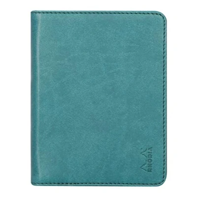 Abbildung von Rhodia 212004C Mappe für Block oder Notizheft Rhodiarama N12, DIN B7 (8,5x12 cm) 10,5x14 cm, elegant und praktisch, Pfaugrün, 1 Stück