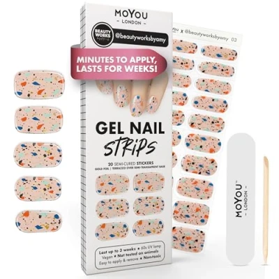 Abbildung von MOYOU LONDON Halbgehärtete UV Gel Strips 20 Stück Nagelfolien Härtend für Maniküre in Salonqualität beautyworksbyamy 03