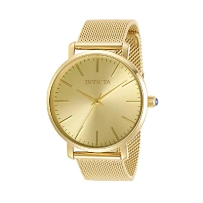 Abbildung von Invicta Angel 31071 Damen Uhr Wasserdicht Analog Quarzuhrwerk Edelstahl mit goldenen zifferblat 38mm
