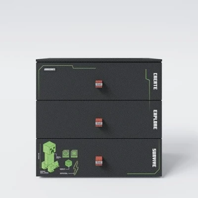 Abbildung von phoenix group AG original Minecraft Kommode mit 3 Schubladen und LED Beleuchtung