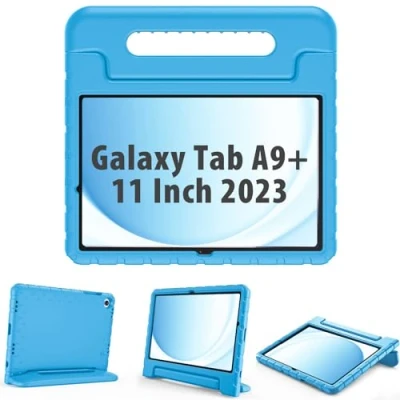 Abbildung von ProCase Kinder Hülle für Samsung Galaxy Tab A9+ / A9 Plus 11 Zoll 2023 (SM X210), Leicht Kids Case mit Kickstand, Stoßfest Robust Kind Schutzhülle Umwandelbar Handgriff Handle Standfunktion Blau