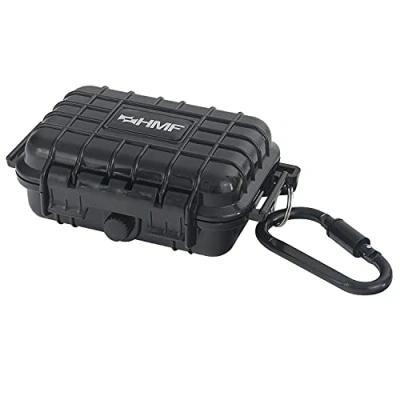 Abbildung von HMF Aufbewahrungsbox ODK500 Outdoor Koffer klein (inkl. Karabinerhaken), wasserdichte Box für Boot und Freizeit, 14,5 x 10 5,3 cm, schwarz
