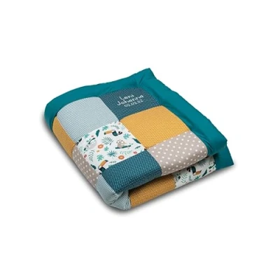 Abbildung von ULLENBOOM Krabbeldecke für Baby mit Personalisierung, 100% OEKO TEX Materialien, Dschungel 120x120 cm Babydecke Namen und Datum, ideal als Spieldecke personalisiertes Geschenk zur Geburt