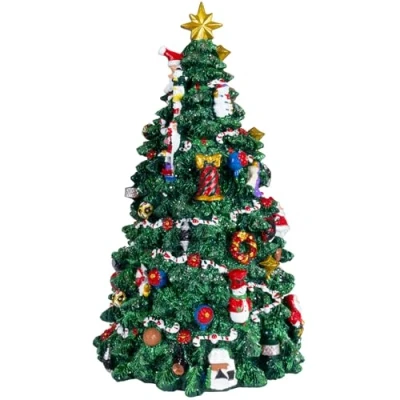 Abbildung von Christmas Paradise XL mechanische aufziehbare Spieluhr Weihnachtsbaum 32 cm Weihnachtsdeko grün