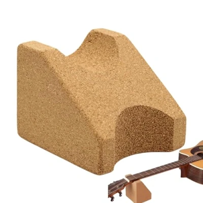 Abbildung von Gitarrenhalsstütze, Gitarren Halsstütze Stützkissen aus Kork Gitarre Reparatur Werkzeug Pflege Saitenwechsel Reinigungswerkzeug