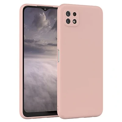 Abbildung von EAZY Case Silikonhülle für Samsung Galaxy A22 5G Hülle Silikon Altrosa weich stoßfeste Handyhülle Schutzhülle mit Kameraschutz Dünn Premium Schutz Cover TPU Bumper in Pastell Rosa