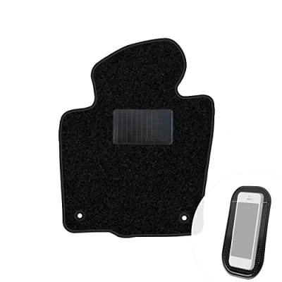 Abbildung von moto MOLTICO Fahrer Fußmatte Auto Velours Fahrerseite Autoteppiche Schwarz Fahrermatte 1 teilig passend für VW Passat B6 2005 2010