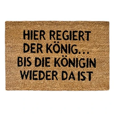 Abbildung von Fußmatte Kokos KÖNIGIN, relaxdays, Höhe: 10 mm