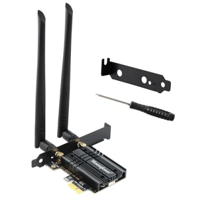 Abbildung von WiFi 6E 5400Mbps PCIe WLAN Karte mit Bluetooth 5.3, Intel AX210 Chipsatz, Tri Bands (6GHz/5GHz/2,4GHz) Netzwerkkarte Adapter für Windows 11/10(64bit)