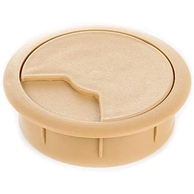 Abbildung von sossai® Kabeldurchführung KDM2 (1 Stück) Kabeldurchlass/Schreibtischkanal für Schreibtische, Büro &amp; Arbeitsplatten Farbe: Buche Durchmesser: 60 mm Material: Kunststoff