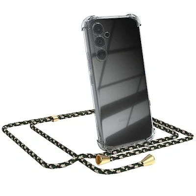 Abbildung von EAZY CASE Handykette kompatibel mit Samsung Galaxy A54, Handyhülle Band, Schutzhülle, Stylische Necklace, Mobile Phone Chain Band in Grün Camouflage