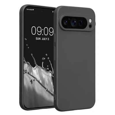 Abbildung von kwmobile Handyhülle kompatibel mit Google Pixel 9 Pro XL Hülle weiche Silikon Case metallisch schimmernd in Metallic Grau