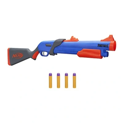 Abbildung von NERF Fortnite Pump SG Blaster, Action Hinterlader, 4 Mega Darts, für Kids, Jugendliche und Erwachsene