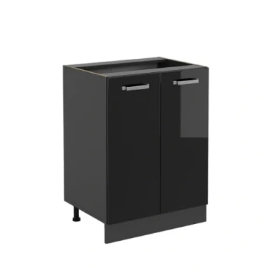 Abbildung von Vicco Unterschrank R Line, Schwarz Hochglanz/Anthrazit, 60 cm ohne Arbeitsplatte