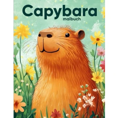 Abbildung von Capybara Malbuch: 50 Einzigartige Capybaramotive zur Stressbewältigung und Entspannung Tier Malbuch für Erwachsene, Kinder Jugendliche