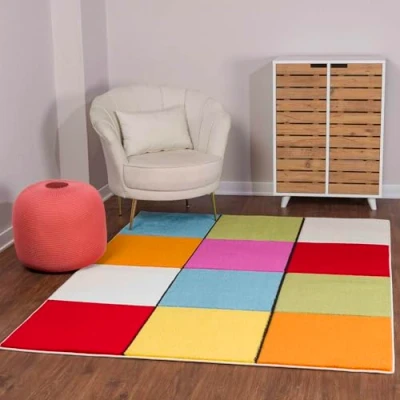 Abbildung von Surya Nimes Teppich Wohnzimmer Boho, großer Schlafzimmer 160x213 cm für Esszimmer mit geometrischem Muster, Skandinavischer Wohnzimmerteppich modern in Vielfarbig