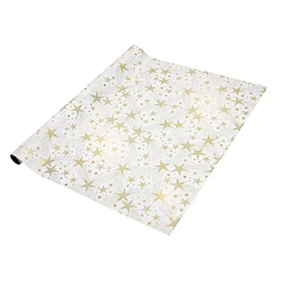 Abbildung von SIGEL GP115 Weihnachts Geschenkpapier weiß/gold 1 Rolle 5m x 70cm &quot;Dancing Stars&quot;