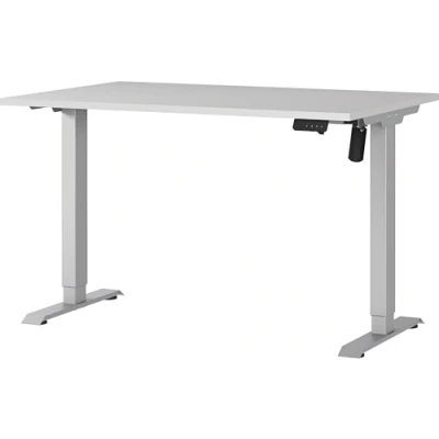 Abbildung von Germania Schreibtisch 8022 643, in Kaschmir/Silber, elektr. höhenverstellbar, 120 x 119 80 cm (BxHxT)