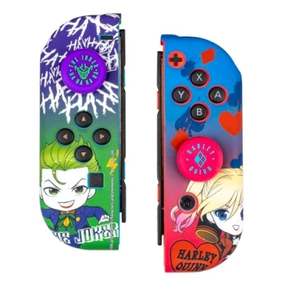 Abbildung von FRTEC Combo Pack Switch Joker und Harley Quinn, kompatibel mit OLED, Schutzgriffe, Personalisierung, einfach zu installieren