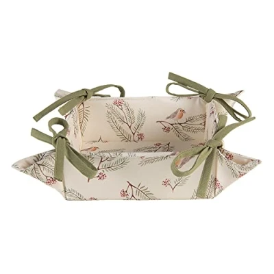 Abbildung von Clayre &amp; Eef VGP47 Brotkörbchen 35x35x8 cm Creme Weihnachts Motiv