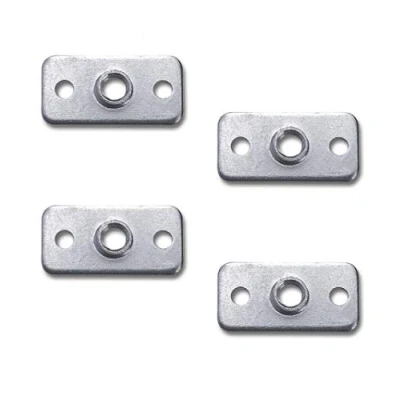 Abbildung von GedoTec Montageplatte M8 Gewinde für Möbelfüße &amp; Verstellschrauben Befestigungsplatte 40 x 20 mm Stahl verzinkt Befestigung Sofa Couch Möbel UVM. 4 Stück Anschraubplatte mit