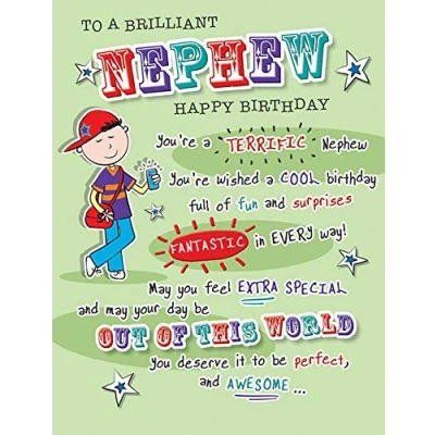 Abbildung von Piccadilly Greetings Regal Publishing Geburtstagskarte für Neffe, 20,3 x 15,2 cm